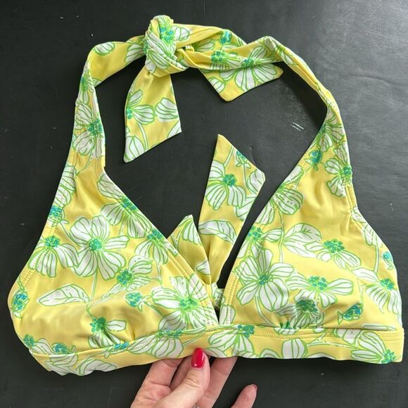 Lilly Pulitzer Sz XS Halter‎ Bikini Top in Starfruit Ye Alotta Colada Vintage - Picture 1 of 10